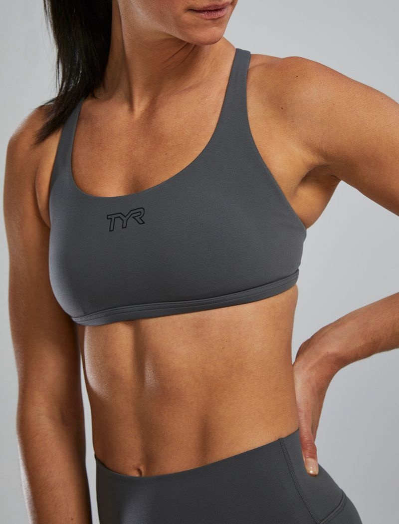 Dark Grey Tyr Joule Elite™ Multi-strap Women's Sports Bra | US-VYZU34679