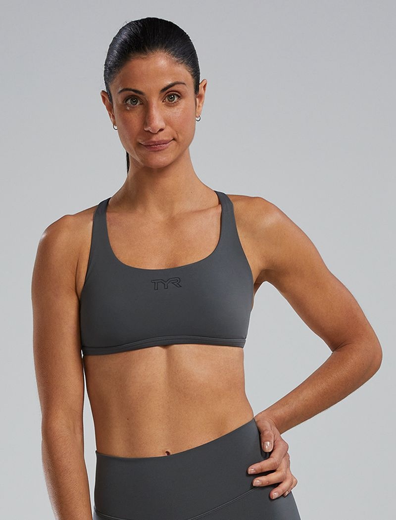 Dark Grey Tyr Joule Elite™ Multi-strap Women\'s Sports Bra | US-VYZU34679