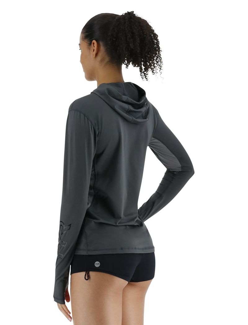 Dark Grey Tyr Sundefense™ Vented Women's Hoodie | US-RNGV53018