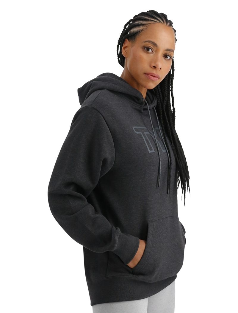 Dark Grey Tyr Ultrasoft Big Logo Tech Women's Hoodie | US-LDXU85149