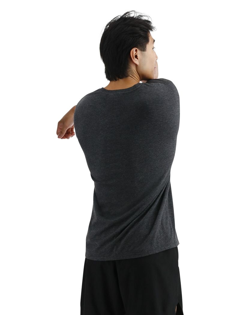 Dark Grey Tyr Ultrasoft Lightweight Tech Men's T-Shirt | US-IMOT29651