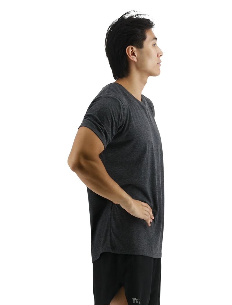 Dark Grey Tyr Ultrasoft Lightweight Tech Men's T-Shirt | US-IMOT29651