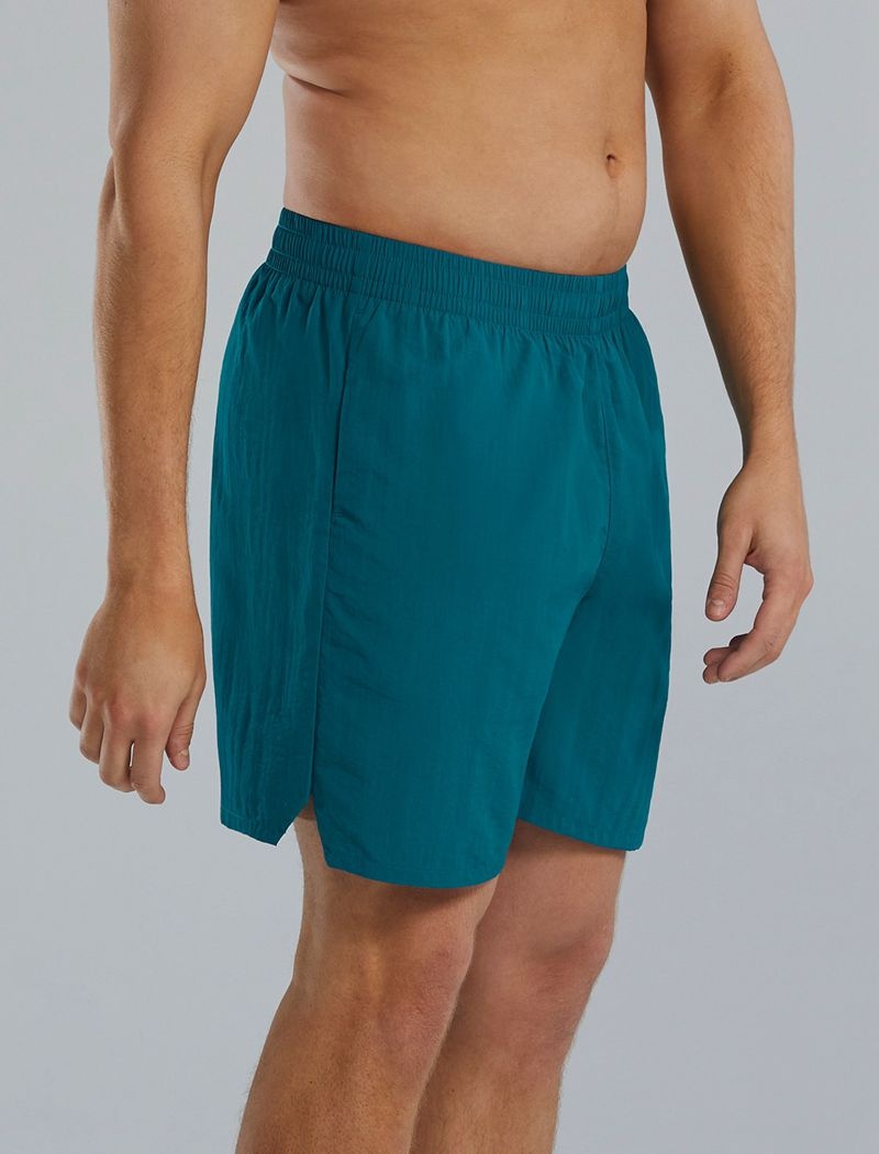 Dark Turquoise Tyr Deck-x Men's Swim Shorts | US-OUEW26954