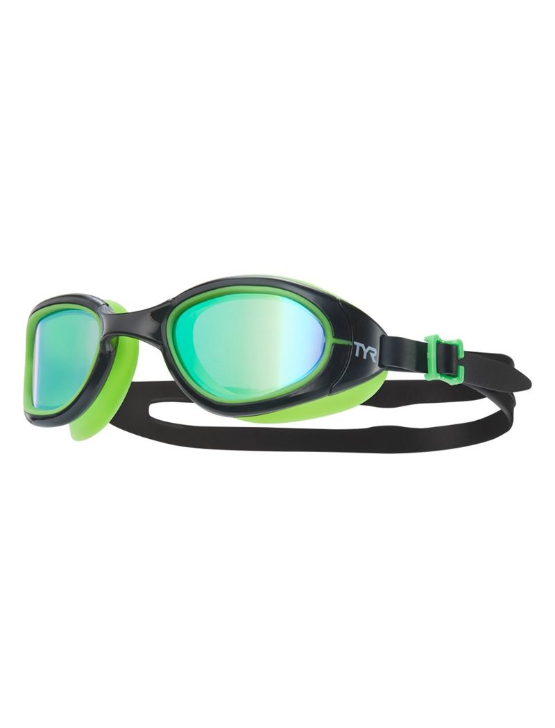 Green / Black Tyr Adult Special Ops 2.0 Mirrored Men\'s Goggles | US-QPXM57046