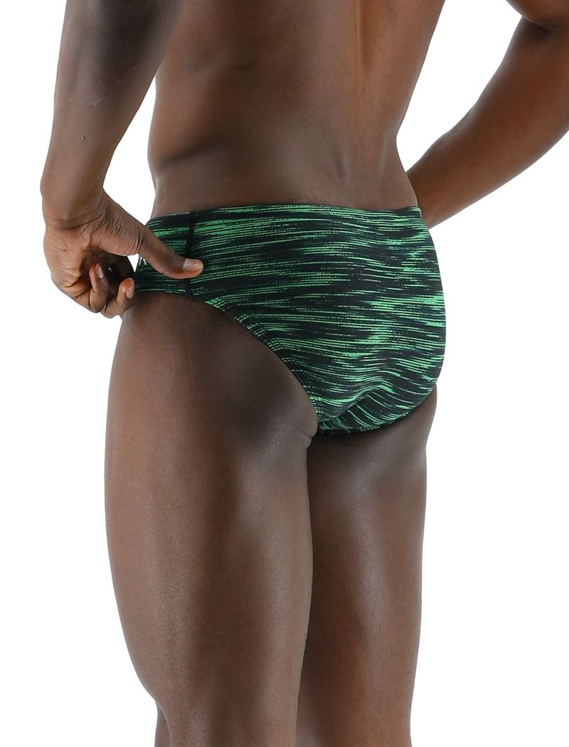 Green / Black Tyr Durafast Elite® Fizzy Men's Swimsuit | US-ODPV83705