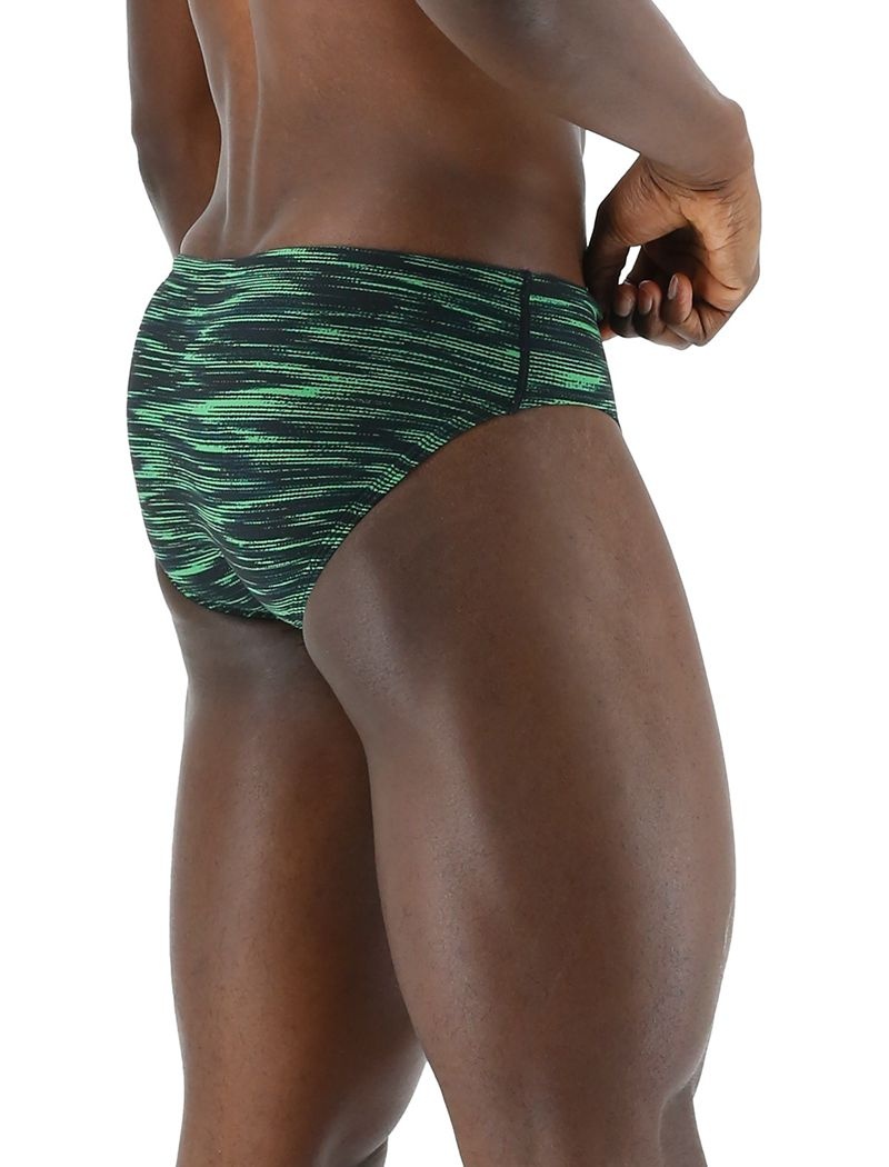 Green / Black Tyr Durafast Elite® Fizzy Men's Swimsuit | US-ODPV83705