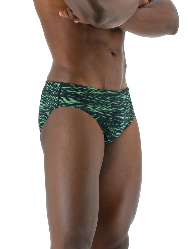 Green / Black Tyr Durafast Elite® Fizzy Men's Swimsuit | US-ODPV83705