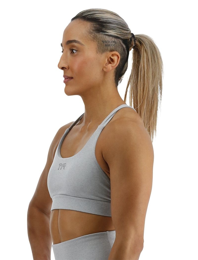 Grey Tyr Base Kinetic™ Dual Strap Women's Sports Bra | US-AVMZ92074