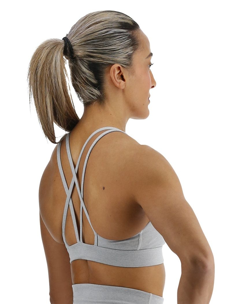 Grey Tyr Base Kinetic™ Dual Strap Women's Sports Bra | US-AVMZ92074