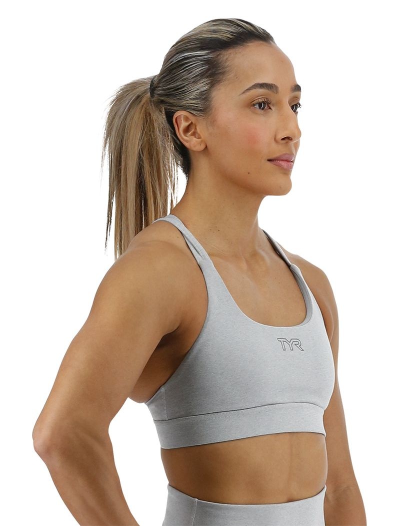 Grey Tyr Base Kinetic™ Dual Strap Women's Sports Bra | US-AVMZ92074