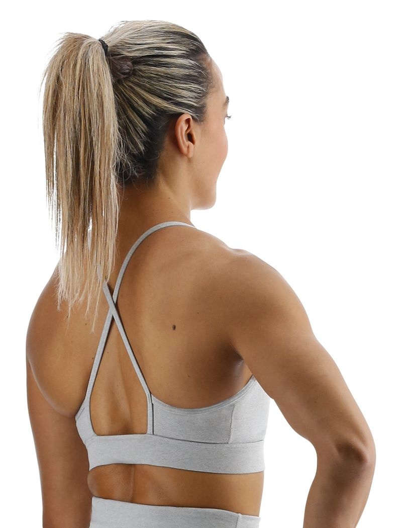 Grey Tyr Base Kinetic™ High Neck Big Logo Women's Sports Bra | US-NUVB24085