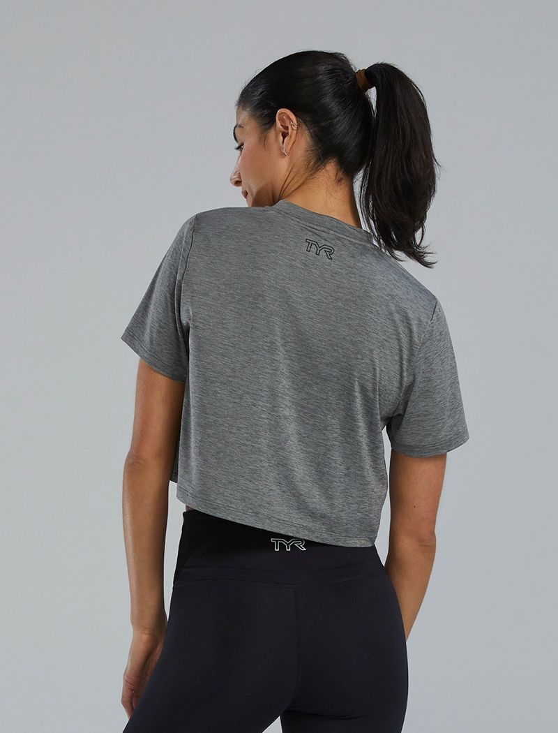 Grey Tyr Climadry™ Cropped Tech Women's T-Shirt | US-SHAW07281