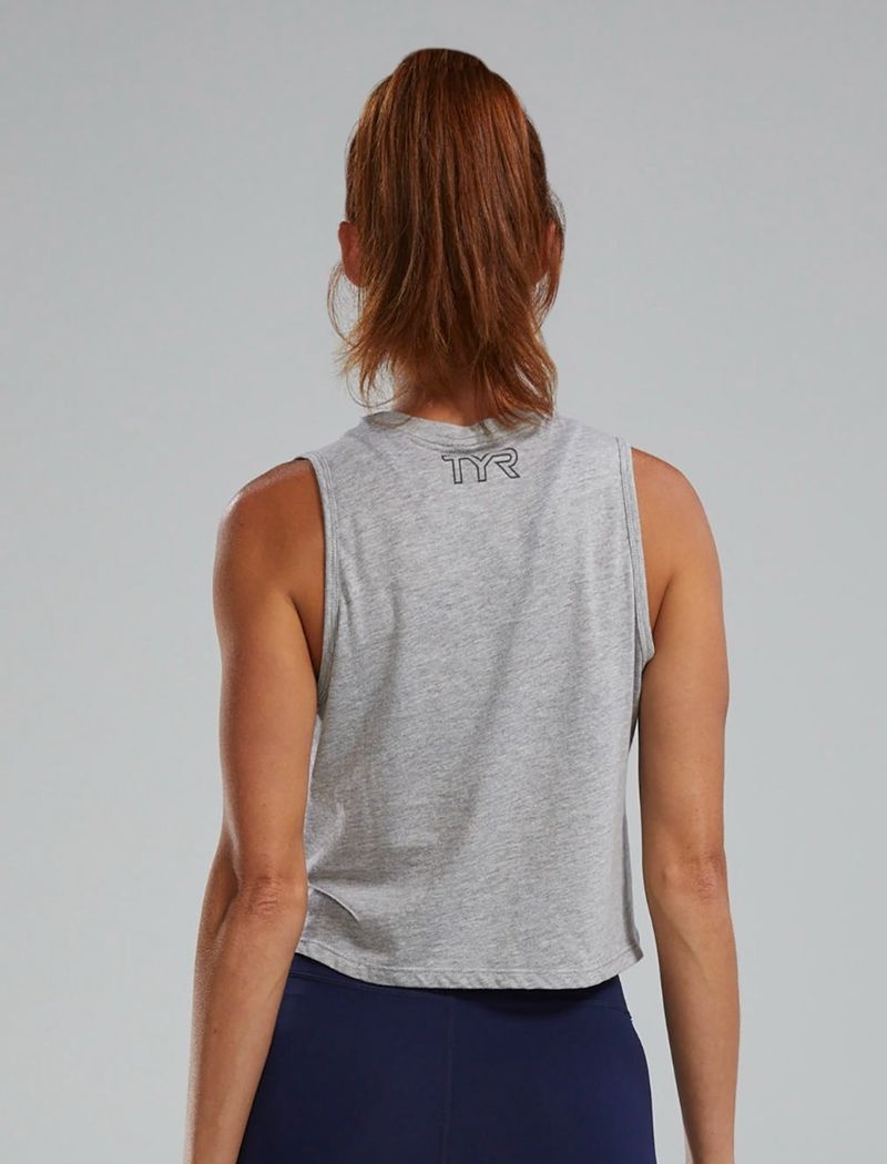 Grey Tyr Ultrasoft™ Graphic Crop Take Flight Women's Tanks | US-QJUY38541