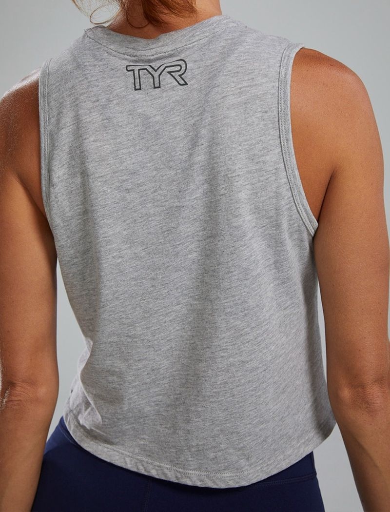 Grey Tyr Ultrasoft™ Graphic Crop Take Flight Women's Tanks | US-QJUY38541