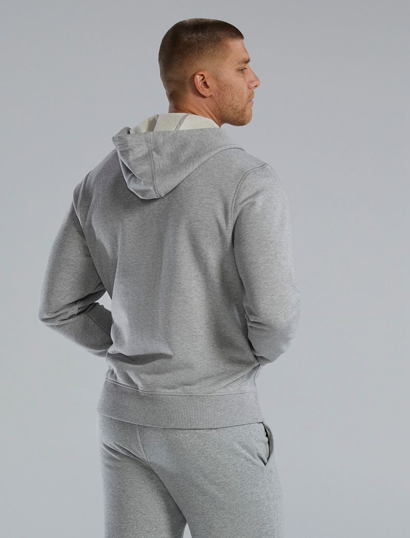 Grey Tyr Ultrasoft Heavyweight Terry Full-zip Men's Hoodie | US-IQGU64598