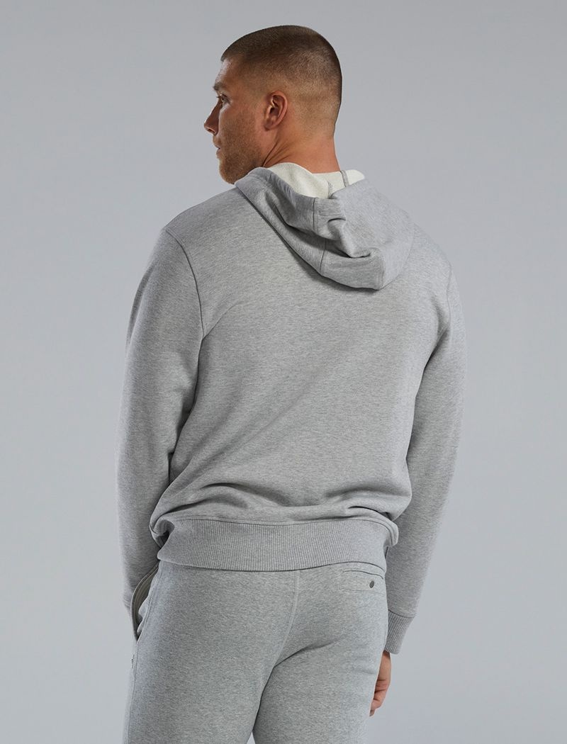 Grey Tyr Ultrasoft Heavyweight Terry Full-zip Men's Hoodie | US-IQGU64598