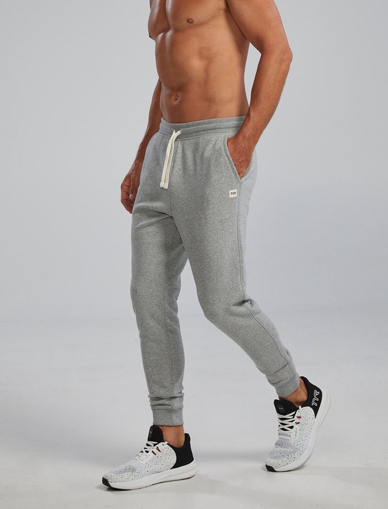 Grey Tyr Ultrasoft Heavyweight Terry Men's Joggers | US-VGML49187