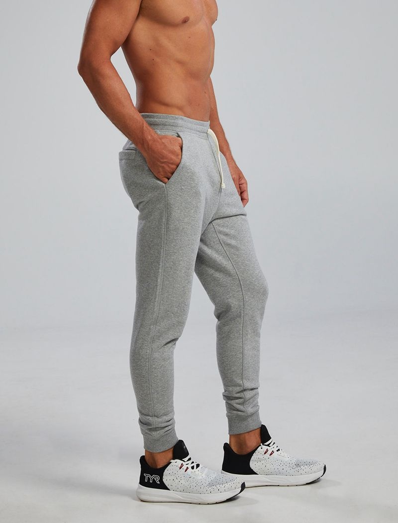 Grey Tyr Ultrasoft Heavyweight Terry Men's Joggers | US-VGML49187