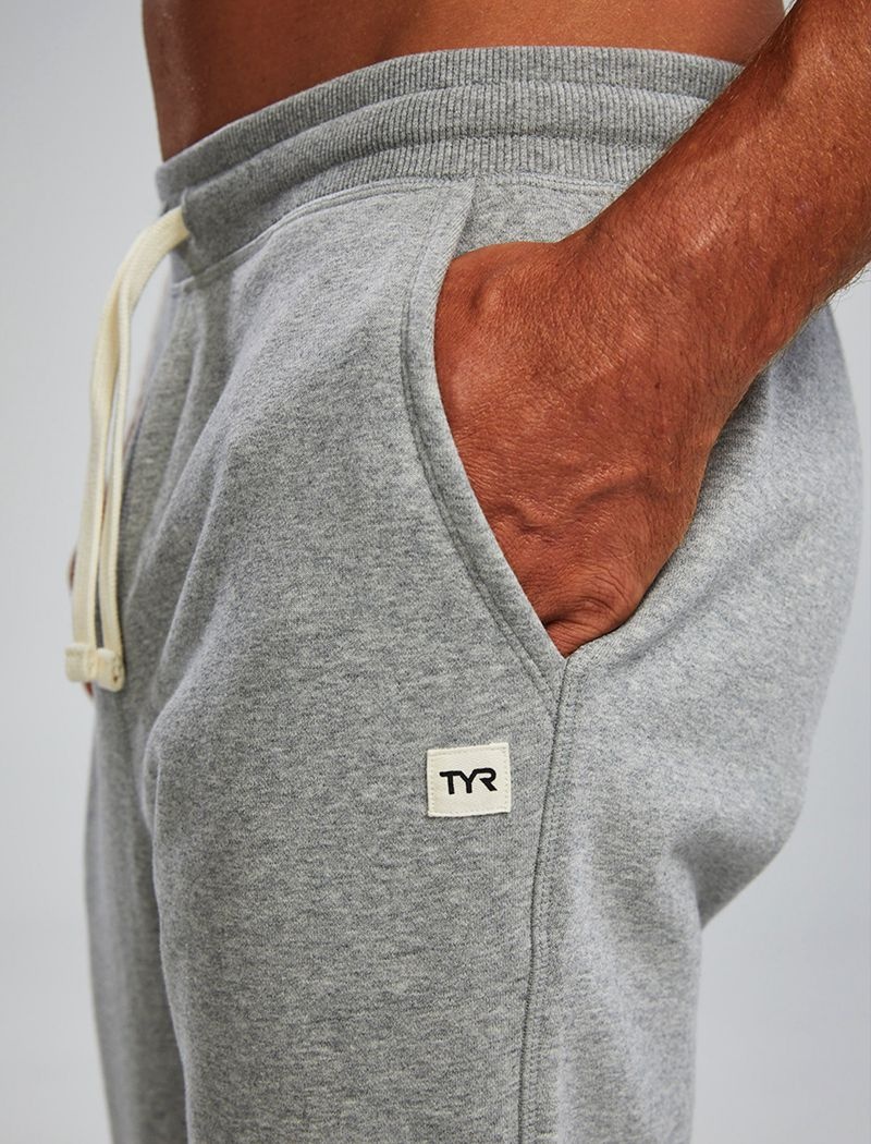 Grey Tyr Ultrasoft Heavyweight Terry Men's Joggers | US-VGML49187