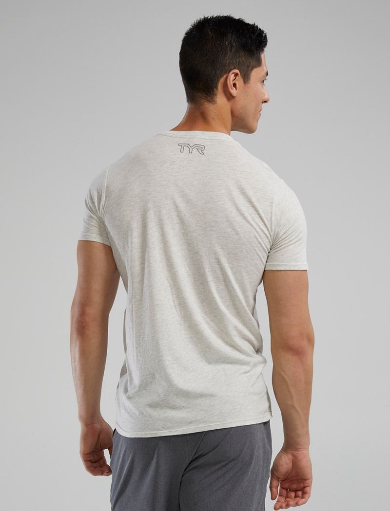 Grey Tyr Ultrasoft Lightweight Tri Blend Tech Men's T-Shirt | US-NWML50692