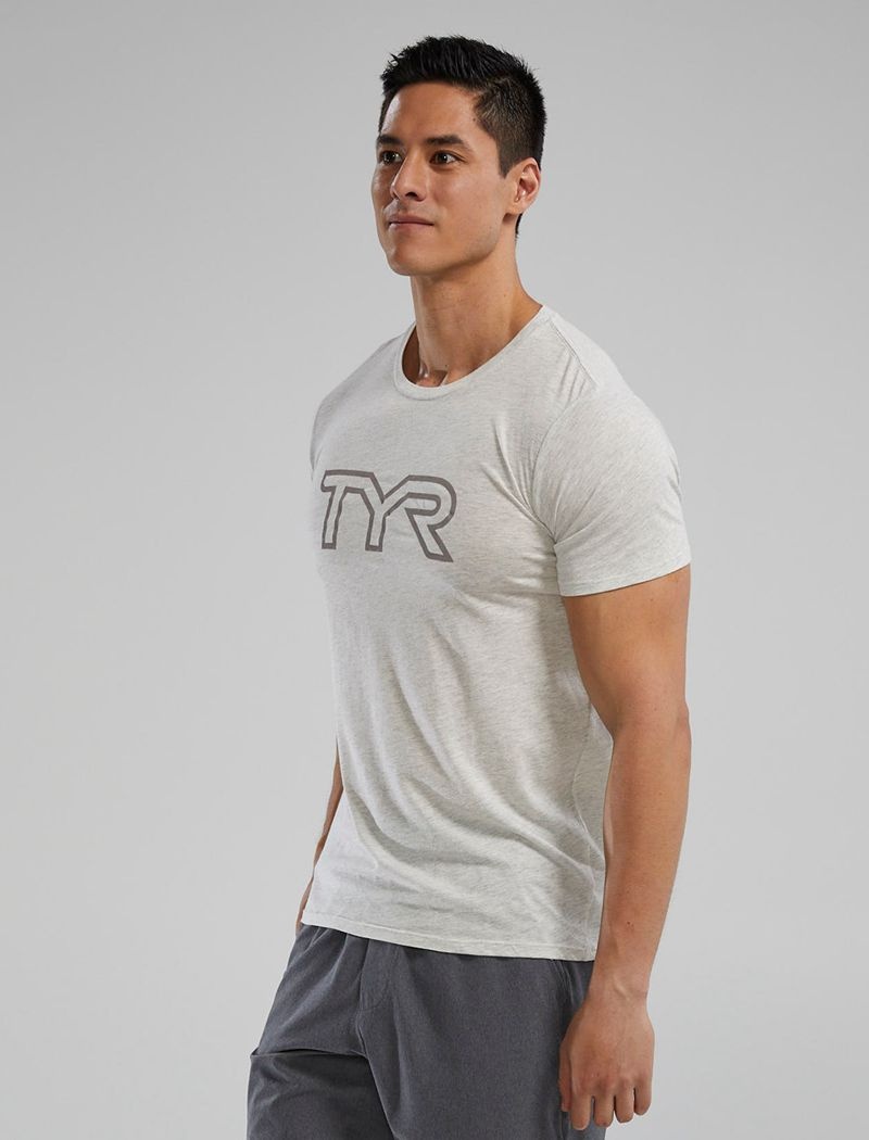 Grey Tyr Ultrasoft Lightweight Tri Blend Tech Men's T-Shirt | US-NWML50692