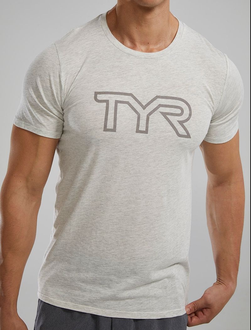 Grey Tyr Ultrasoft Lightweight Tri Blend Tech Men's T-Shirt | US-NWML50692