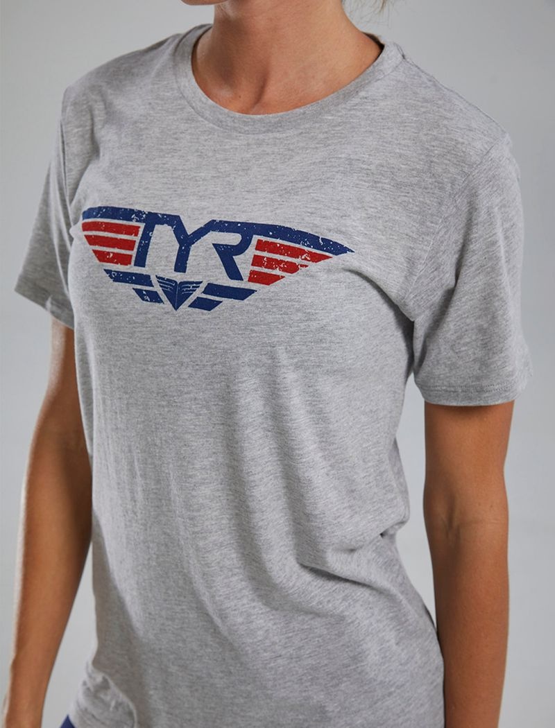 Grey Tyr Ultrasoft™ Short Sleeve Graphic Take Flight Women's T-Shirt | US-YCMW17905