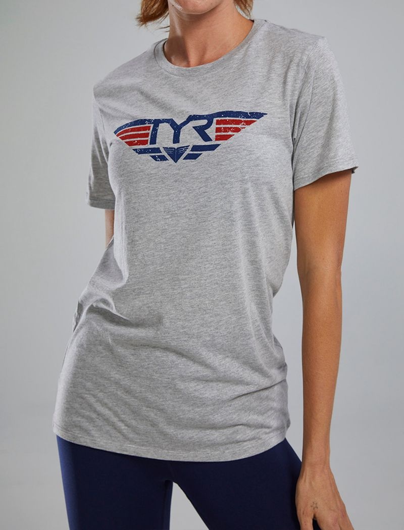 Grey Tyr Ultrasoft™ Short Sleeve Graphic Take Flight Women's T-Shirt | US-YCMW17905