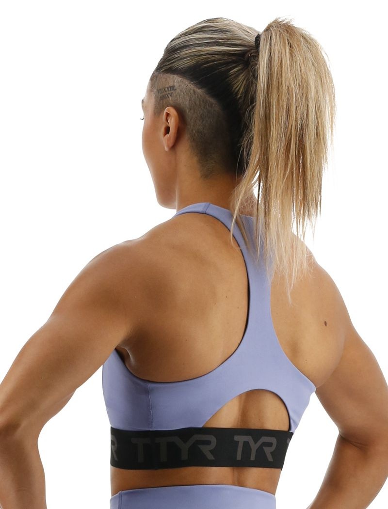 Light Blue Tyr Base Kinetic™ Mod Racer Women's Sports Bra | US-XEYV76423