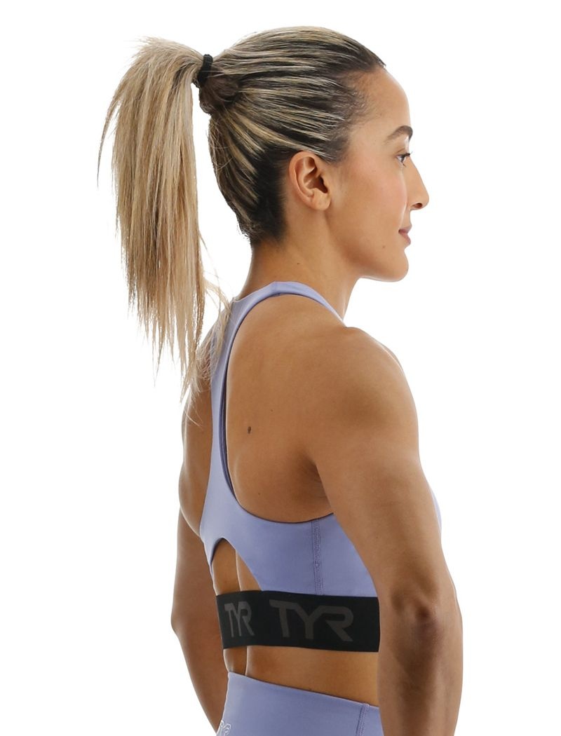 Light Blue Tyr Base Kinetic™ Mod Racer Women's Sports Bra | US-XEYV76423