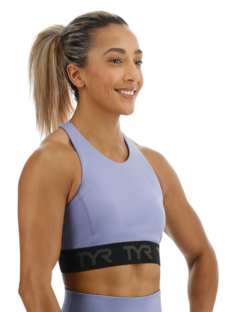 Light Blue Tyr Base Kinetic™ Mod Racer Women's Sports Bra | US-XEYV76423