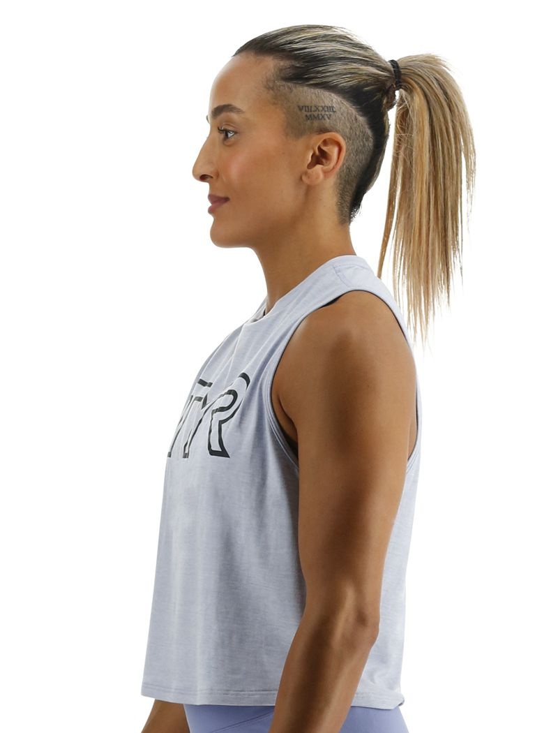 Light Blue Tyr Climadry™ Cropped Tech Women's Tanks | US-BHNU90475