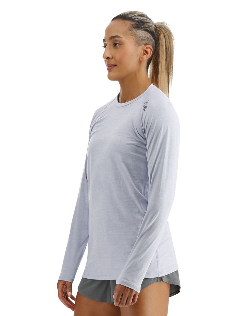 Light Blue Tyr Climadry™ Raglan Long Sleeve Women's T-Shirt | US-GLXV28309