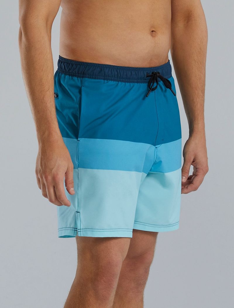 Light Blue / Blue Tyr Hydrosphere™ Skua 7 Volley Norland Men\'s Shorts | US-UNBE27094