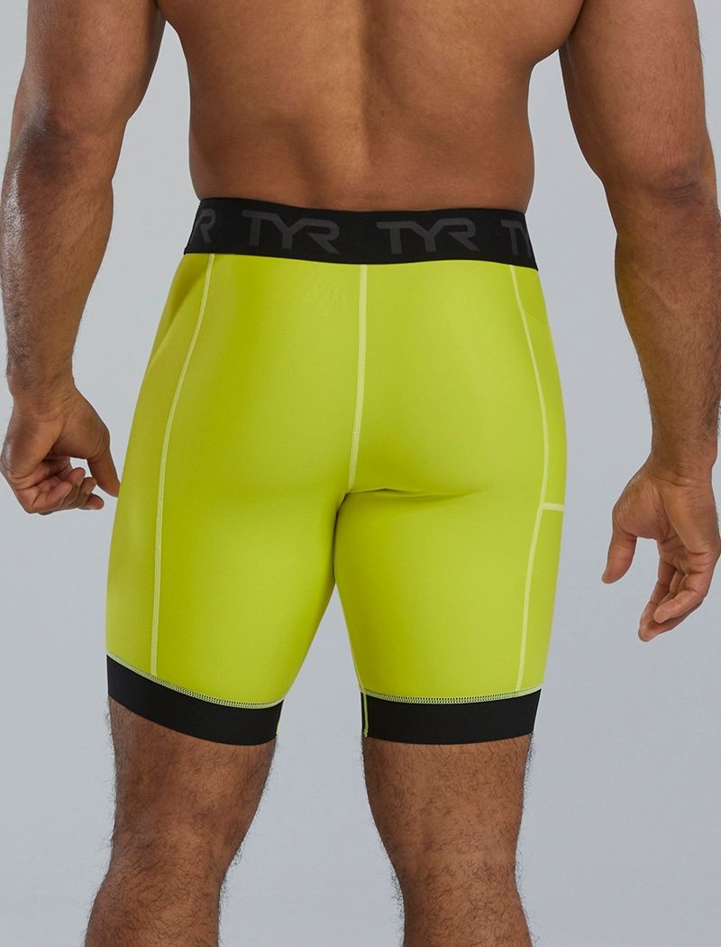 Light Green Tyr Compression Men's Shorts | US-PZYC67081