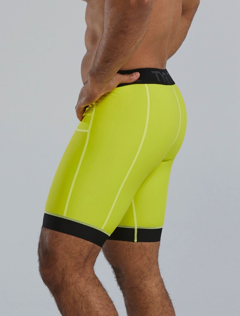 Light Green Tyr Compression Men's Shorts | US-PZYC67081