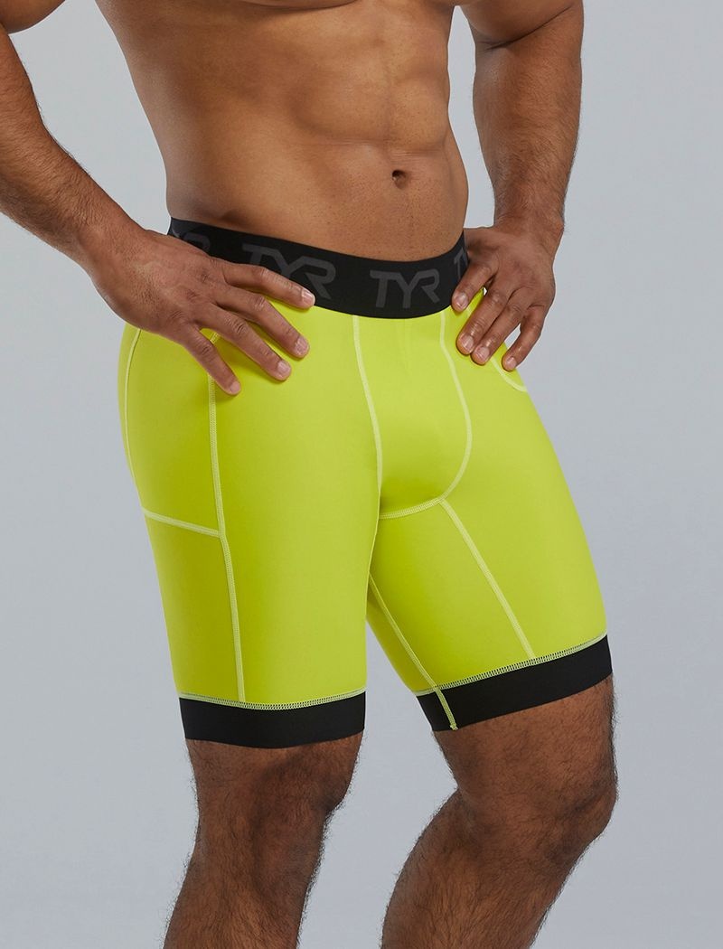 Light Green Tyr Compression Men's Shorts | US-PZYC67081