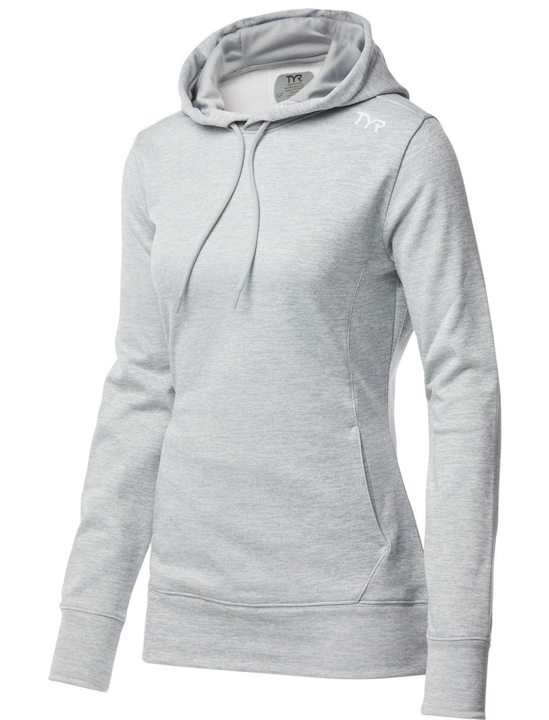 Light Grey Tyr Performance Pullover Women\'s Hoodie | US-JAOM06481