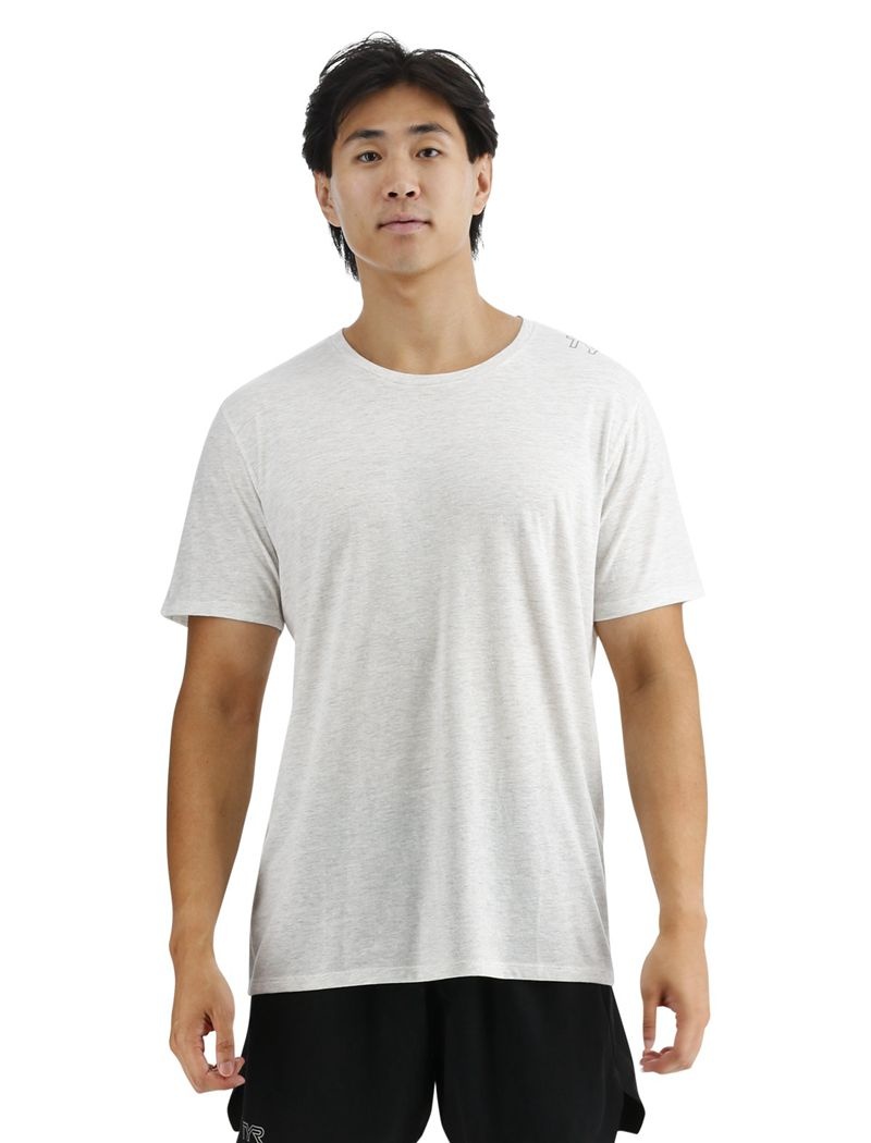 Light Grey Tyr Ultrasoft Lightweight Tech Men\'s T-Shirt | US-KBUM54860