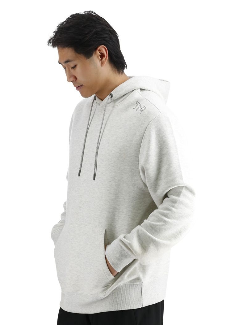 Light Grey Tyr Ultrasoft Midweight Fleece Men's Hoodie | US-IAXU82601