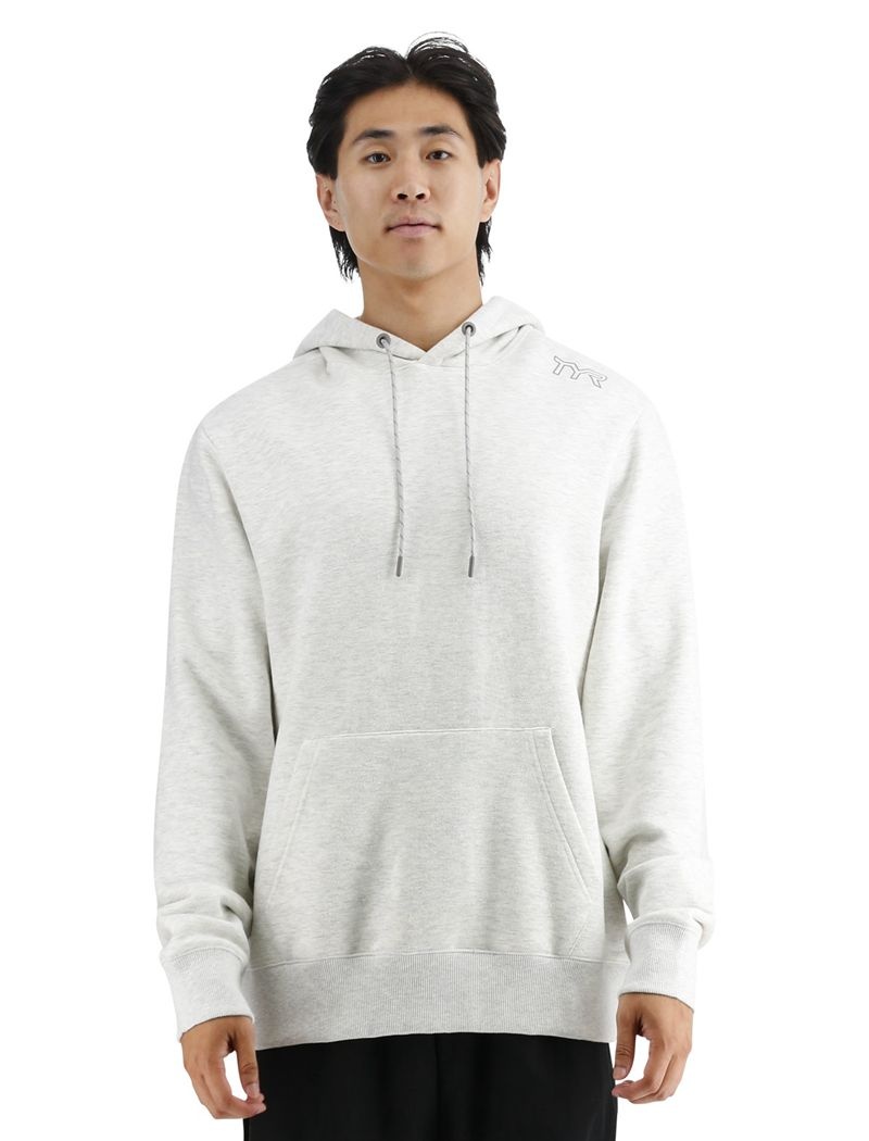 Light Grey Tyr Ultrasoft Midweight Fleece Men\'s Hoodie | US-IAXU82601