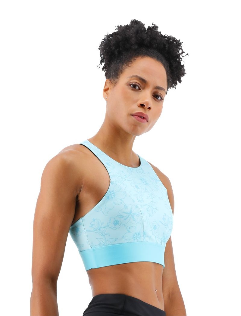 Light Turquoise Tyr Amira Boho Floral Women's Swim Bra | US-NBMZ03279