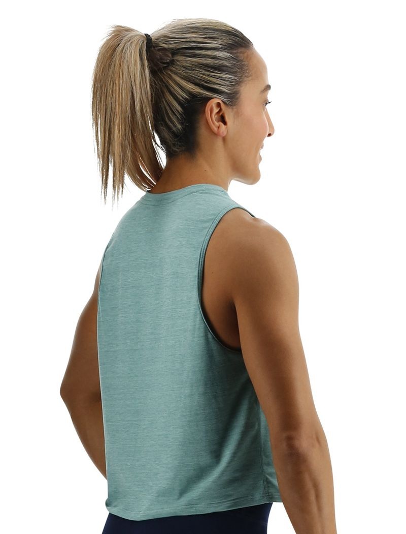 Light Turquoise Tyr Climadry™ Cropped Tech Women's Tanks | US-TYAS06537