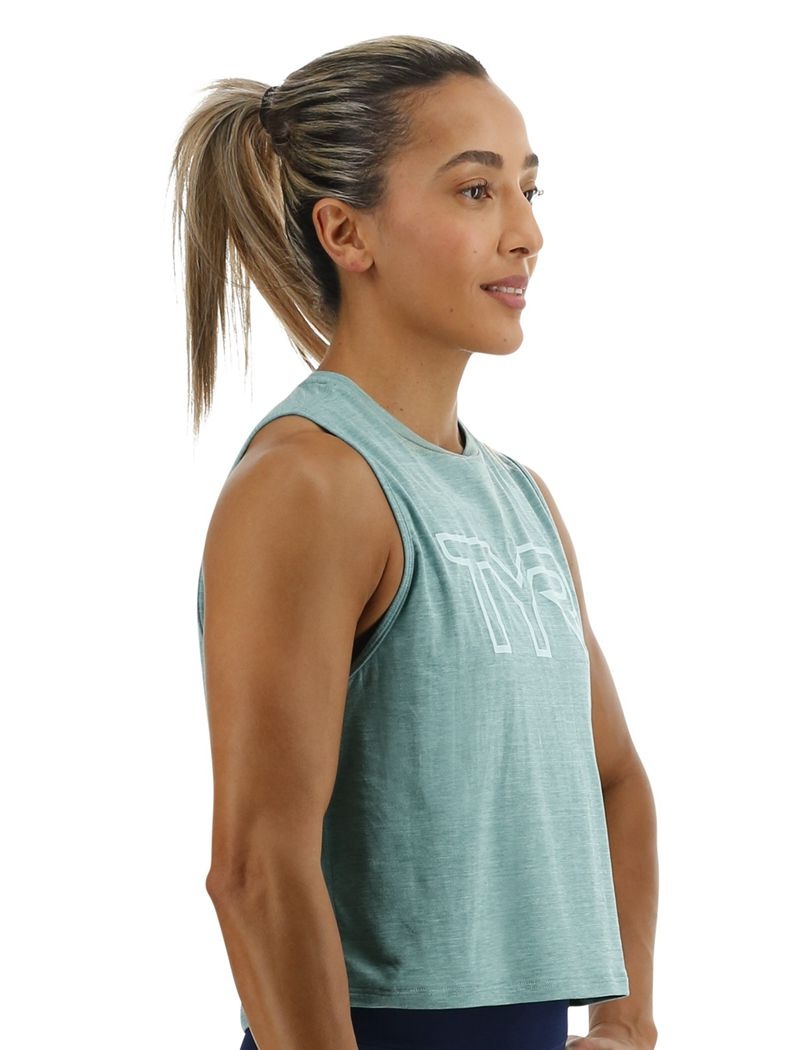 Light Turquoise Tyr Climadry™ Cropped Tech Women's Tanks | US-TYAS06537