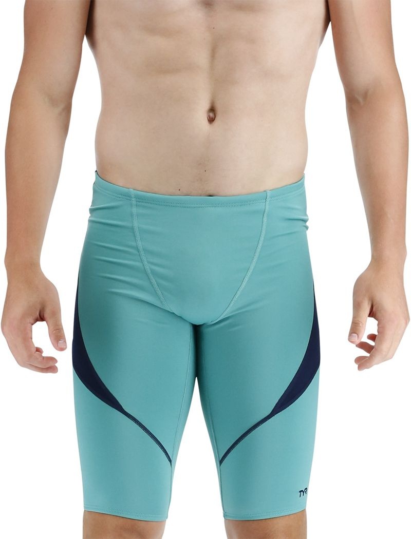 Light Turquoise Tyr Durafast Elite® Curve Splice Jammer Men\'s Swimsuit | US-BNPA36841