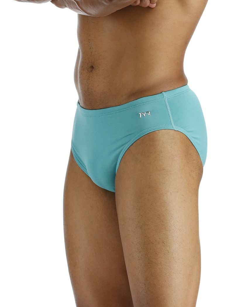 Light Turquoise Tyr Durafast Elite® Ss Men's Swimsuit | US-XIGJ69478