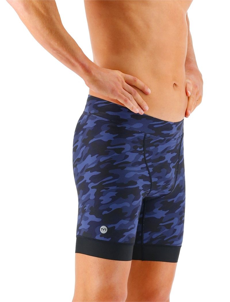 Navy Camo Tyr Durafast Elite® Workout Jammer Men's Swimsuit | US-ZIGL96401