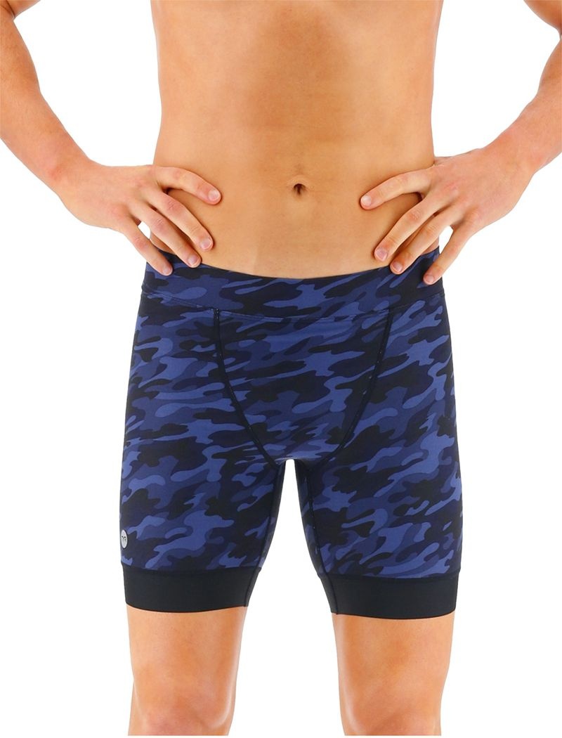 Navy Camo Tyr Durafast Elite® Workout Jammer Men\'s Swimsuit | US-ZIGL96401