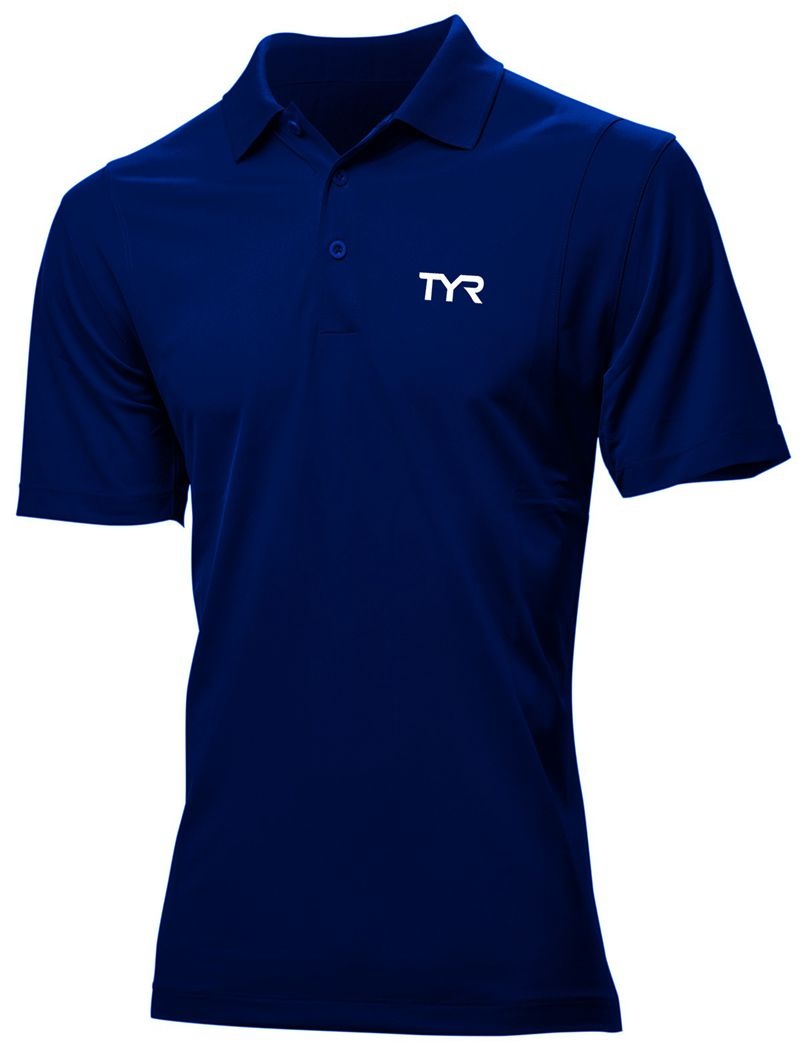 Navy Tyr Alliance Tech Men\'s Polo Shirt | US-XMBL37084