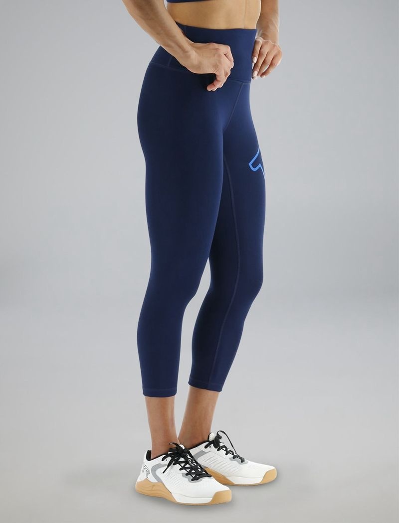 Navy Tyr Base Kinetic™ High-rise 21 Logo Women's Leggings | US-UYMP24956